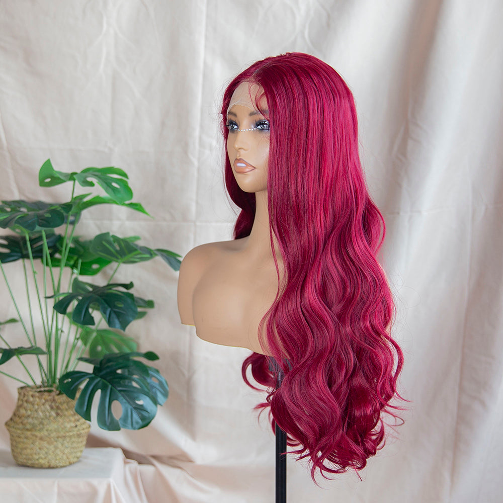 Ginger Orange Body Wave Lace Wig Glueless Transparent Lace Wig