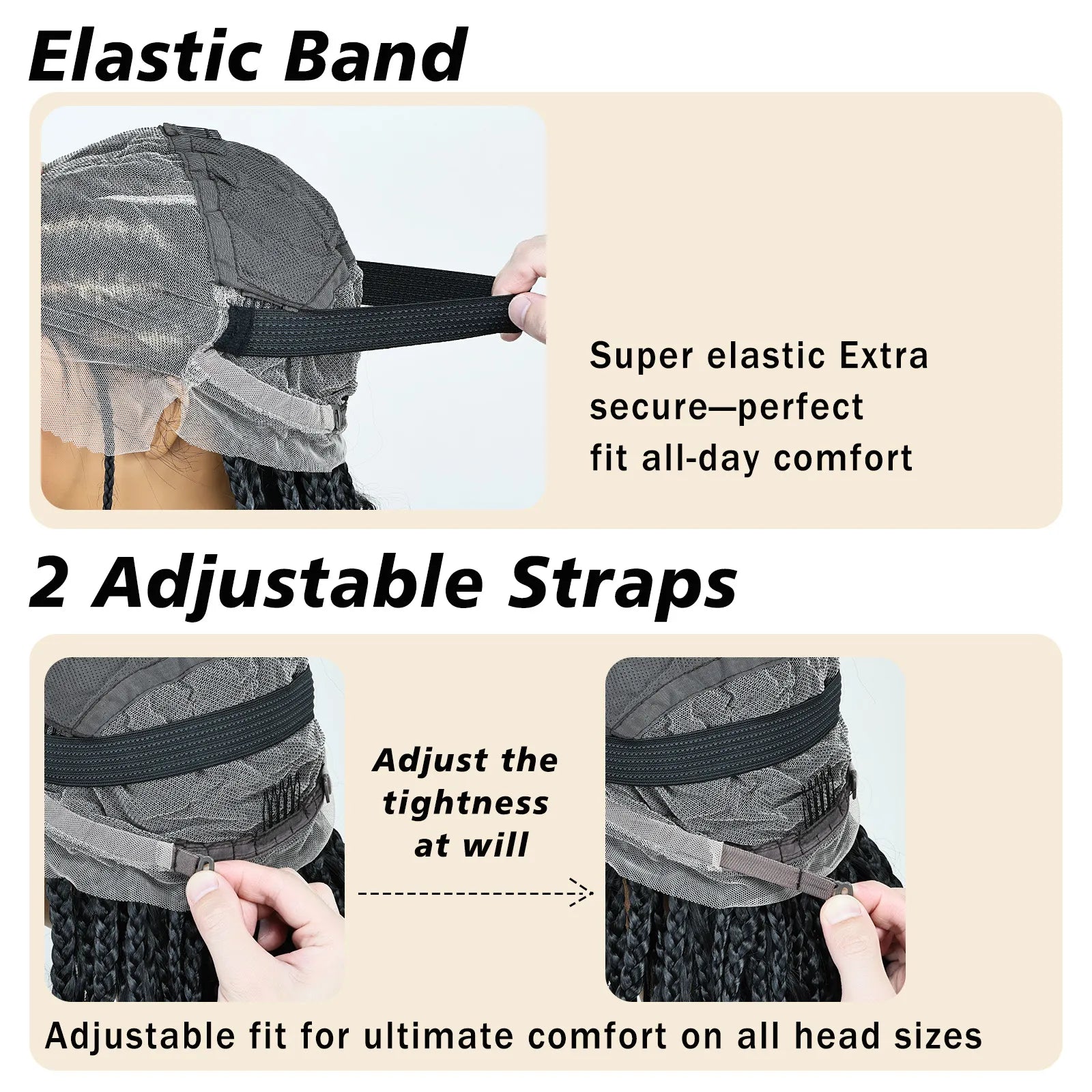 FABÉLLE Boho Cornrow Braided 30inch Trendy Boho Braid With Curly End Premium Heat Resistant Synthetic Full Lace Braided wigs Wear and Go