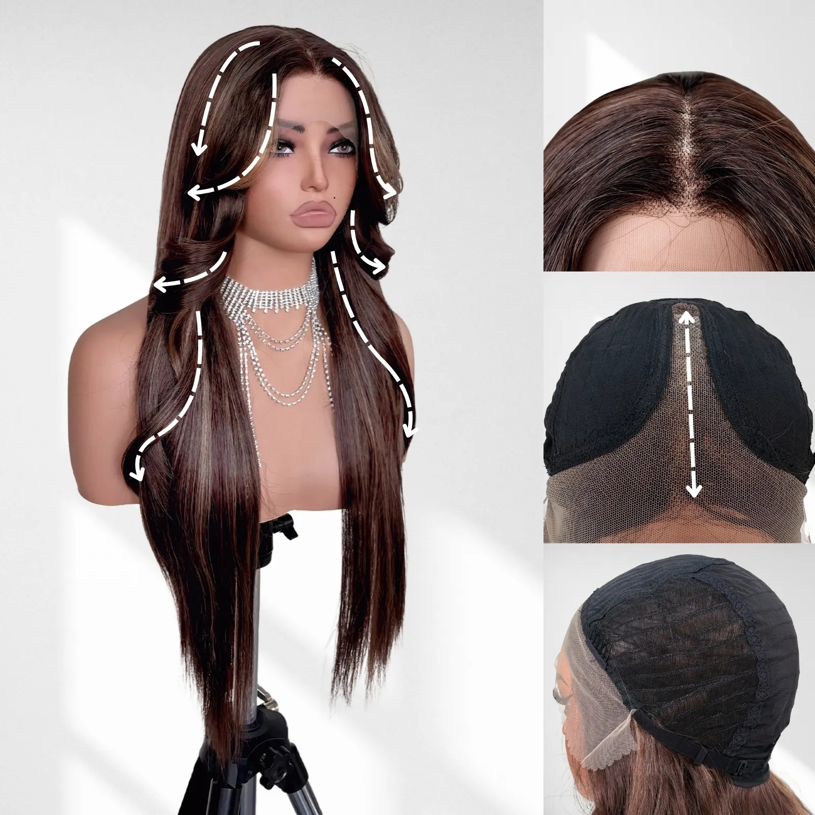FABÉLLE 26Inch 13×4×1 Middle part Lace Front Wigs Mixed Wavy and Straight Glueless Synthetic Wigs Beginner Friendly for Women