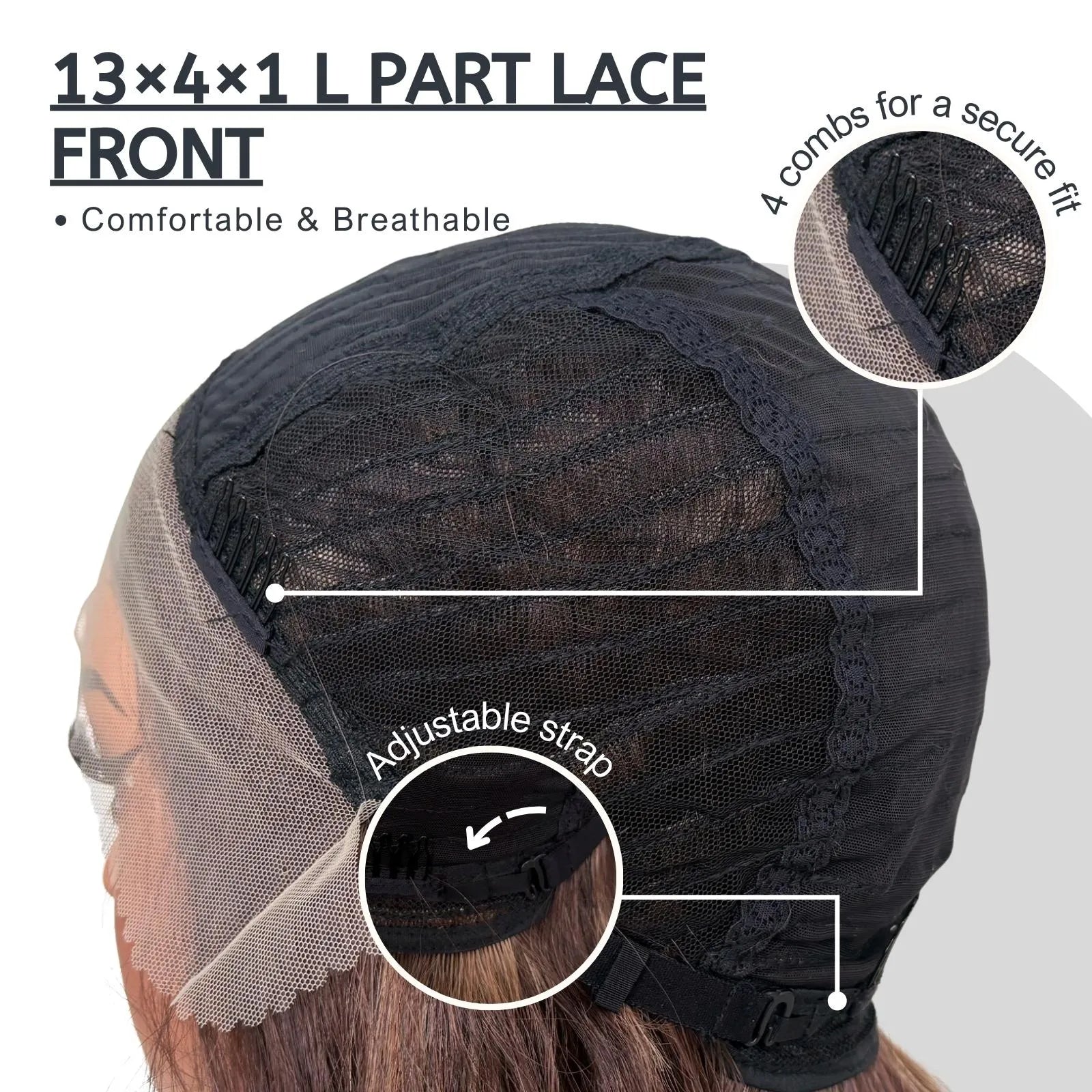 FABÉLLE 26Inch 13×4×1 Middle part Lace Front Wigs Mixed Wavy and Straight Glueless Synthetic Wigs Beginner Friendly for Women