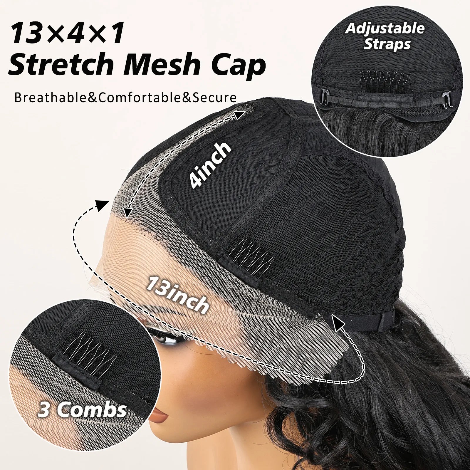 FABÉLLE 22inch Bouncy Curly Wigs Glueless Synthetic Lace Front Wig Pre Plucked Hairline 13×4×1 Middle Part Lace Front Wave Wigs Lightweight Synthetic Lace Wigs for Women