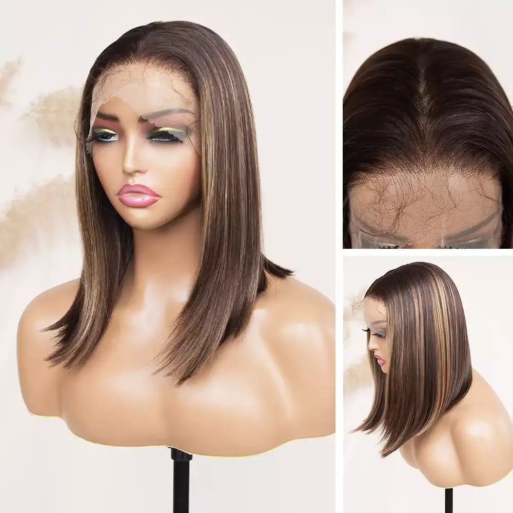 straight honey_blonde_highlight 13_6_lace_front_wig_RGF10405-#HT4/27