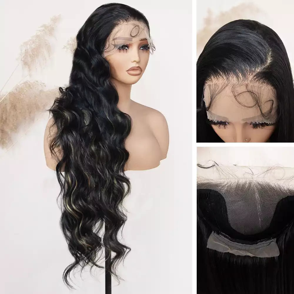 loose wave Blonde_Peekaboo_Highlights 13_6_lace_front_wig_RGF9601-#F1B/27