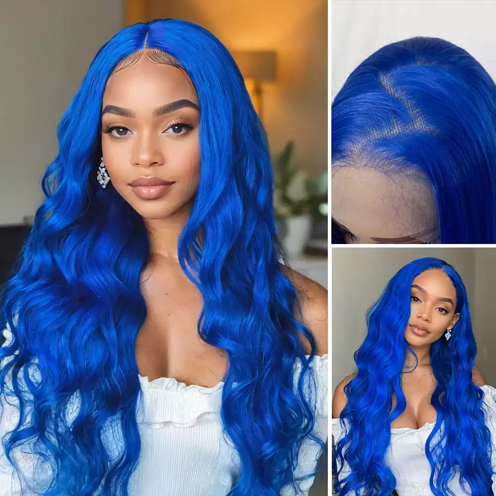Body Wave Blue 13×6 lace front wig RGF-9915#Blue AI图