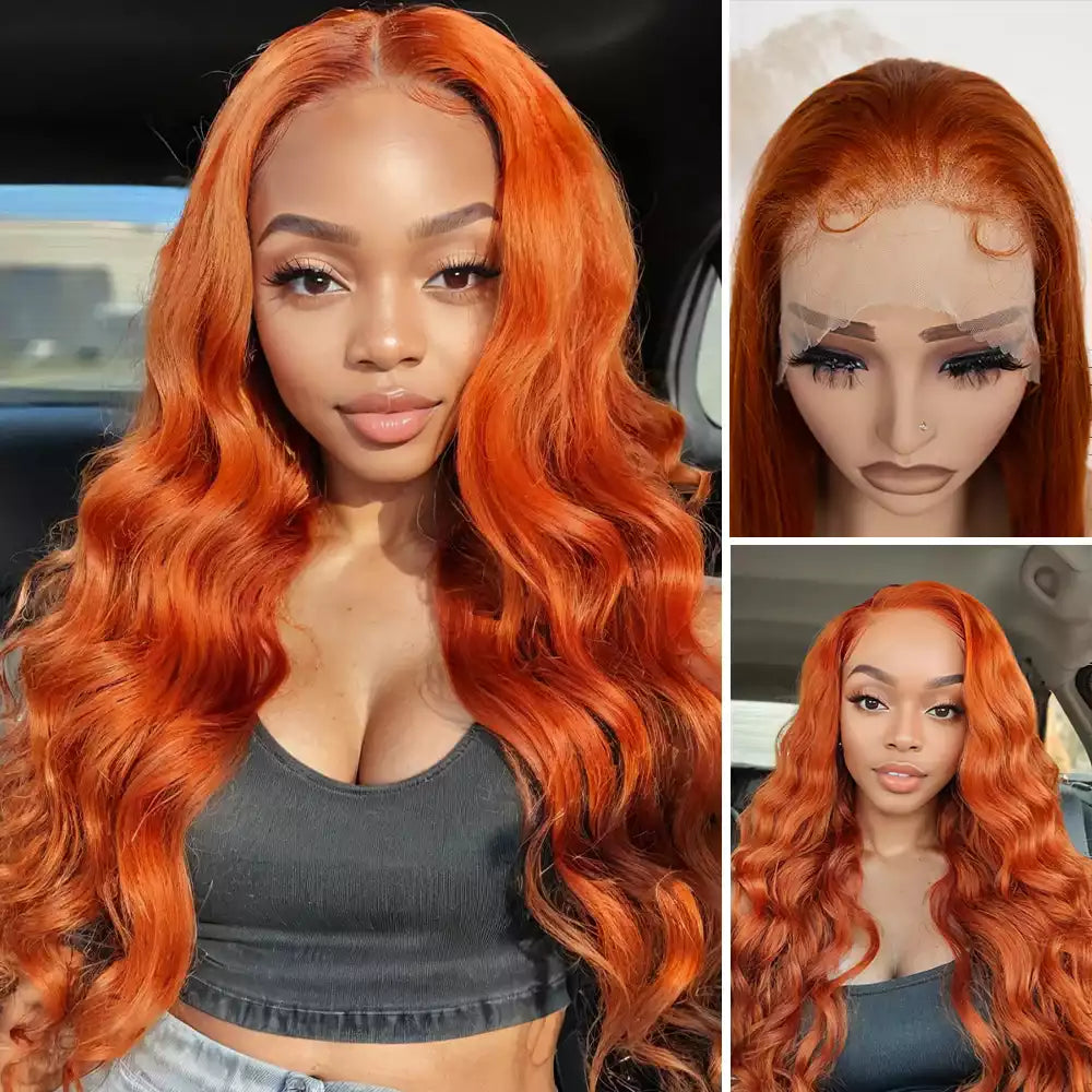 Body Wave Ginger_Orange 13_6_lace_front_wig 9915 #Ginger AI图
