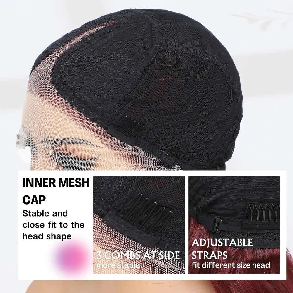 FABÉLLE Body Wave 30inch Glueless 13×4×1 Middle part Lace Wig Pre-plucked Synthetic Lace Front Wig for women Wavy Blonde daily style synthetic heat