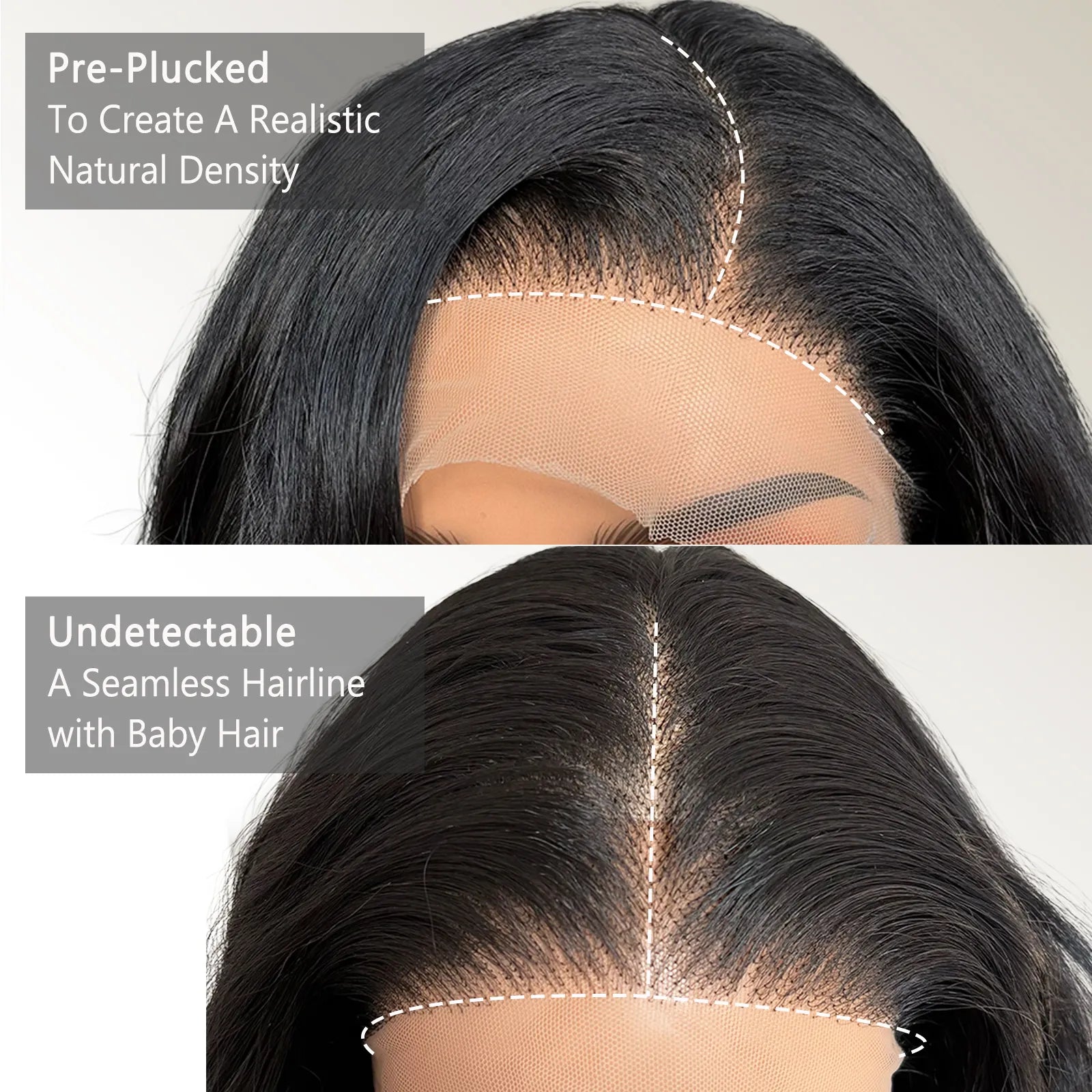 FABÉLLE 13×6 Lace Front Wigs 26Inch Body Wave Glueless Synthetic Wigs with Narural Preplucked Hairline Free Part for Women