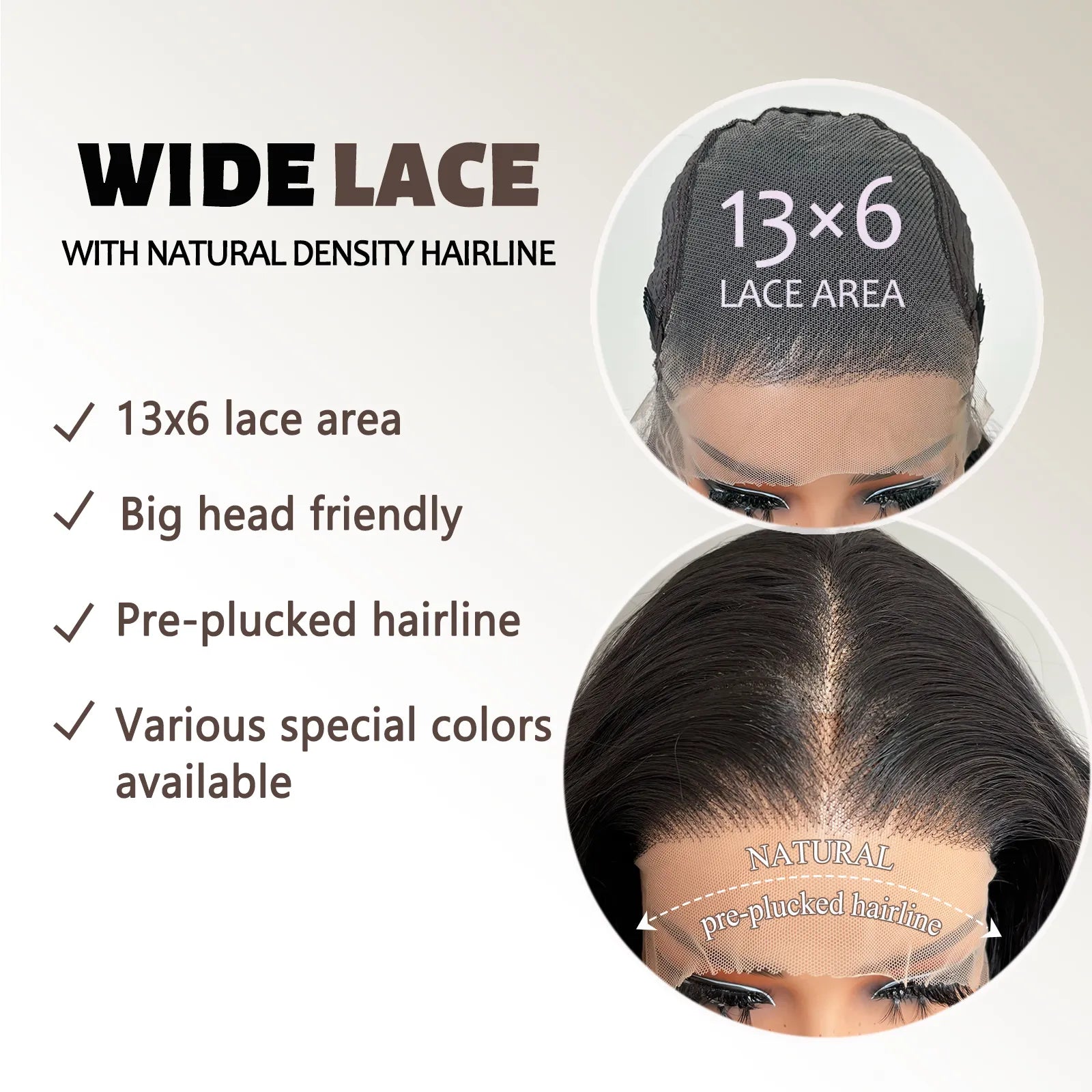 FABÉLLE 13×6 Lace Front Wigs 26Inch Body Wave Glueless Synthetic Wigs with Narural Preplucked Hairline Free Part for Women