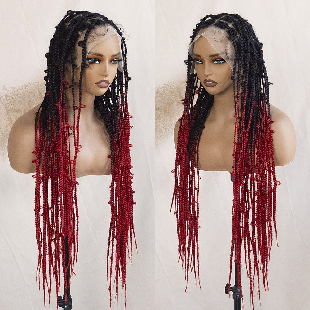 Full Lace Braided Wig Butterfly Braids Wig Knotless Box Braided Wig for Women