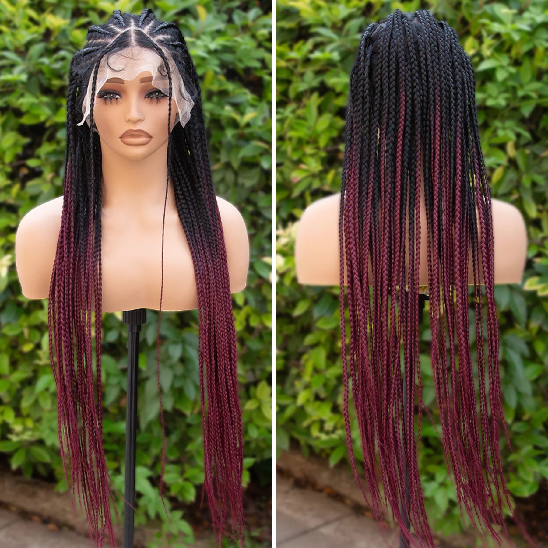 Cornrow Braided Wig With Baby Hair Full Lace Box Braid Wigs For Black Women
