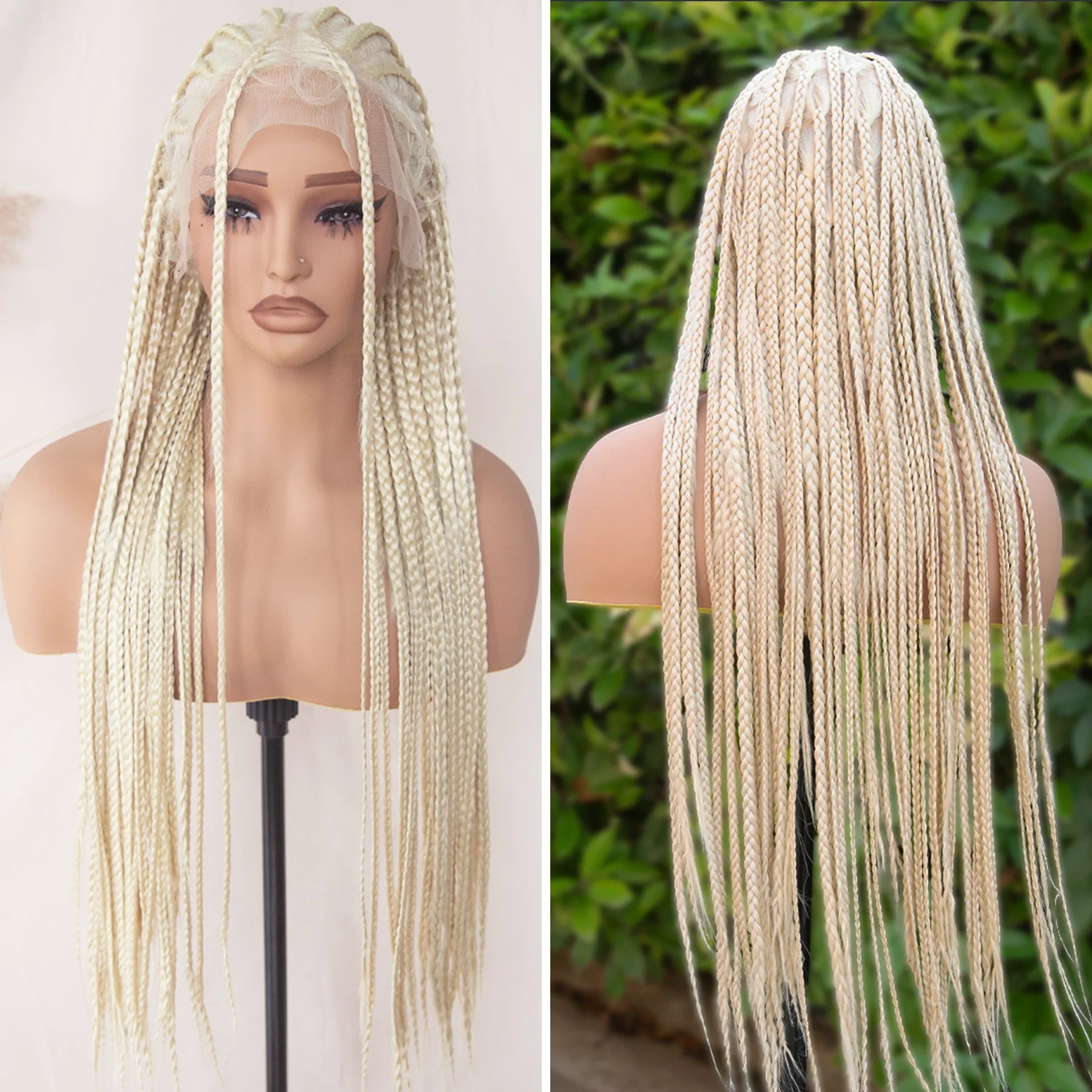 Cornrow Braided Wig With Baby Hair Full Lace Box Braid Wigs For Black Women