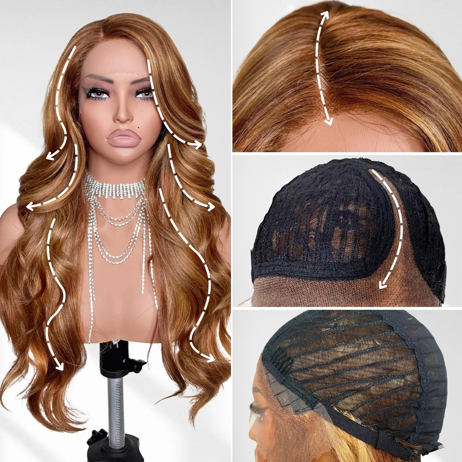 FABÉLLE 24inch Body Wave Glueless Pre Plucked Wigs 13×4×1 part Heat-Resistant Synthetic Lace Front Wigs for Women Beginner Friendly Hairline