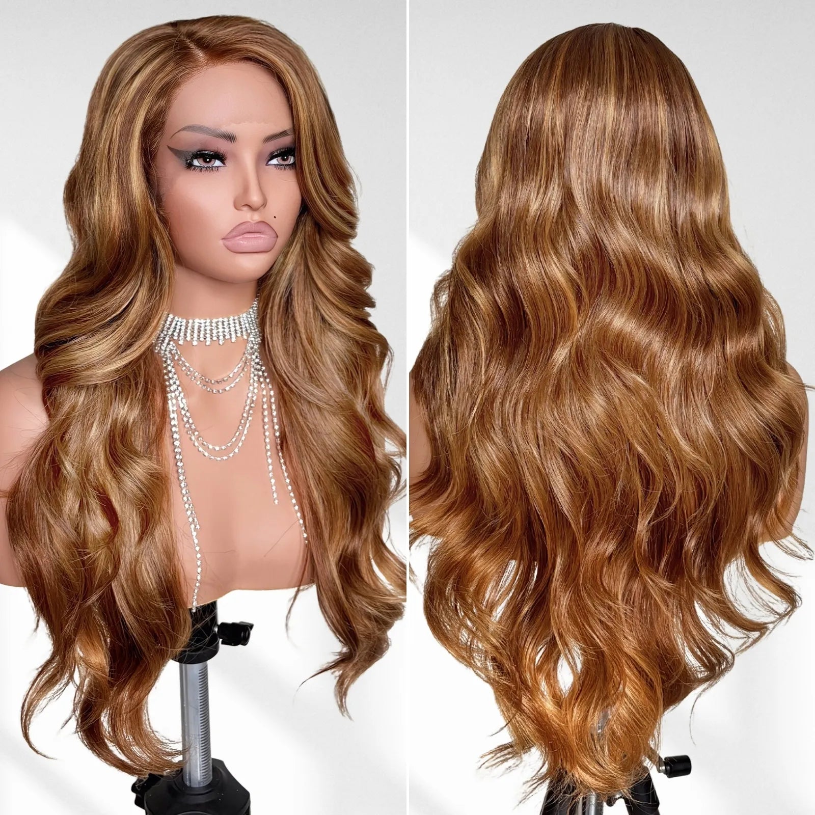 FABÉLLE 24inch Body Wave Glueless Pre Plucked Wigs 13×4×1 part Heat-Resistant Synthetic Lace Front Wigs for Women Beginner Friendly Hairline