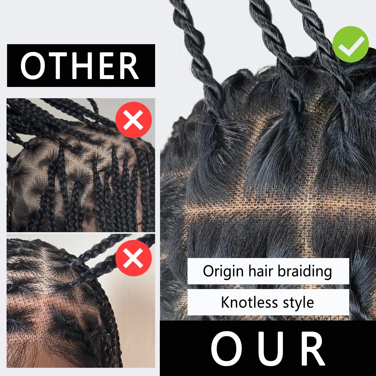 [Tiktok Style] Boho Twist Braided Full Lace Wigs Knotless Senegalese Twists With Curly Ends