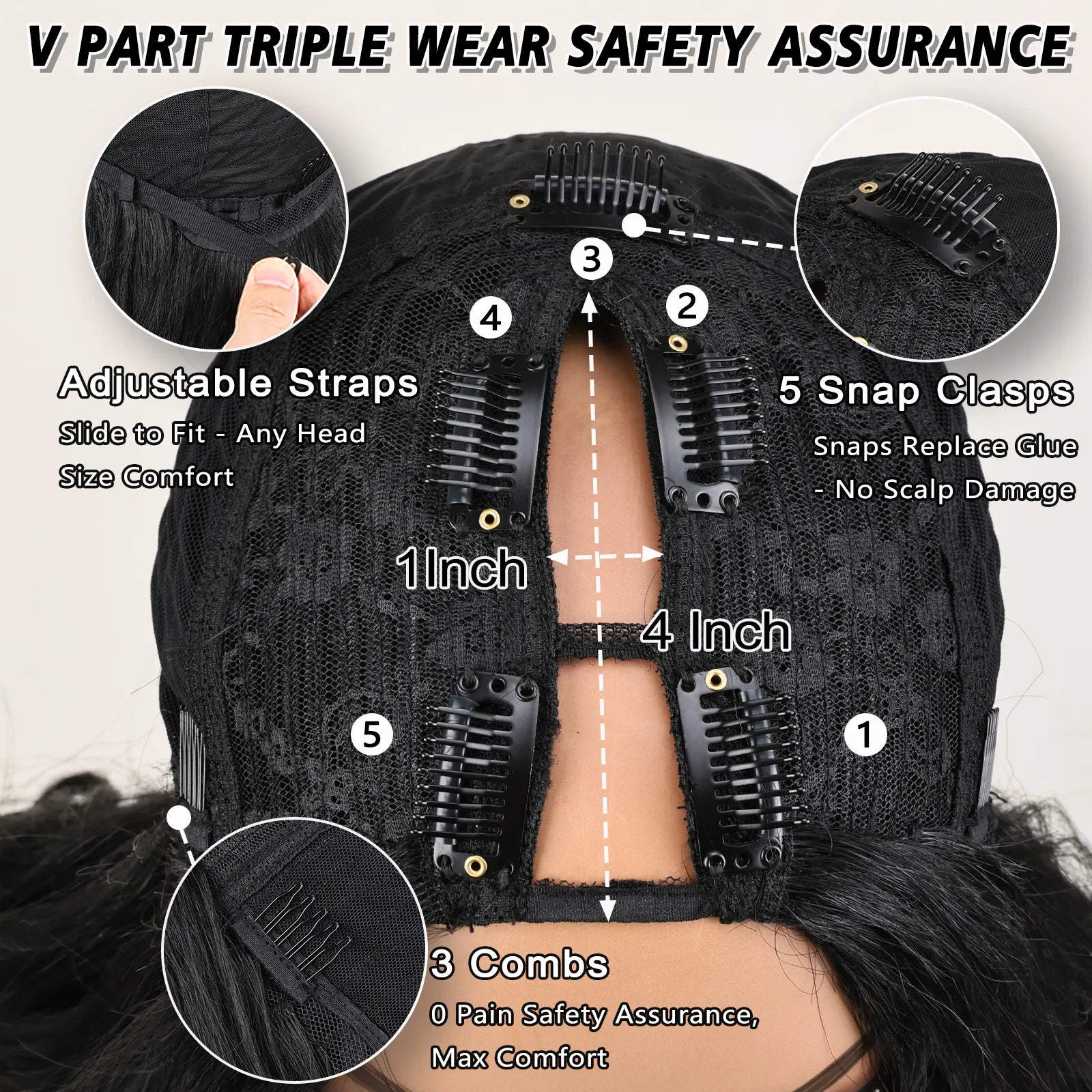 FABÉLLE V Part Glueless Curly Wig 22 Inch No Leave Out Beginner Friendly 5 Clip In Synthetic Long Curly Wigs Easy Install Heat Resistant Up To 350F