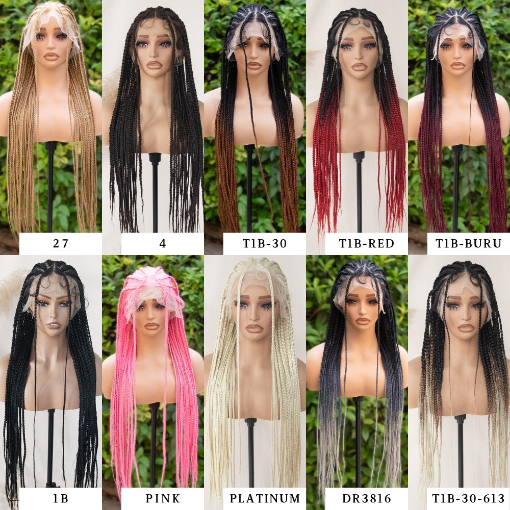 Cornrow Braided Wig With Baby Hair Full Lace Box Braid Wigs For Black Women