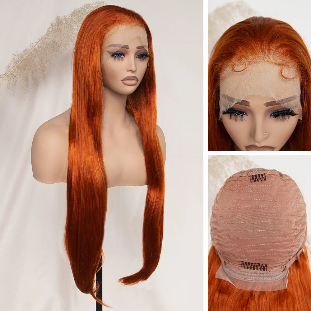 Straight Ginger 13_6_lace_front_wig9602A-#Ginger