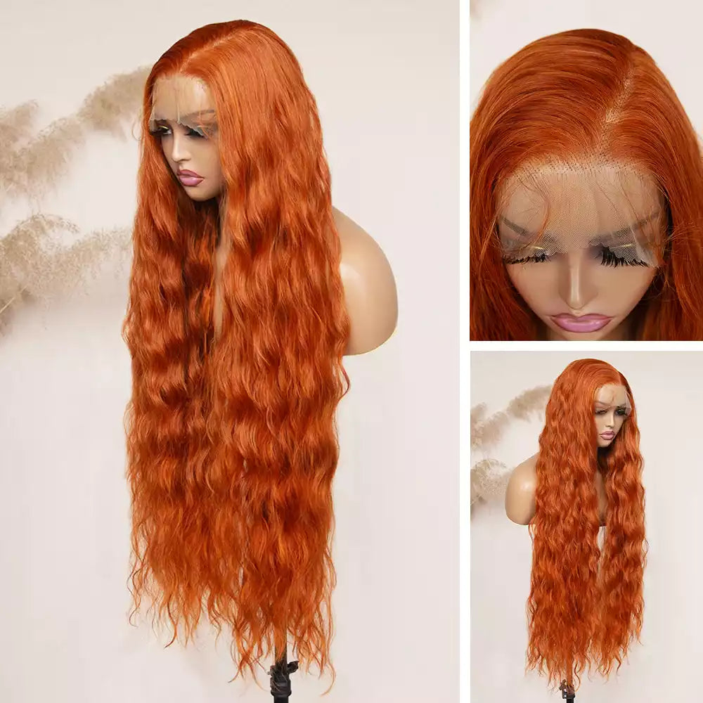 curly wigs ginger_orange 13×6 lace front wig RGF9877-#GINGER