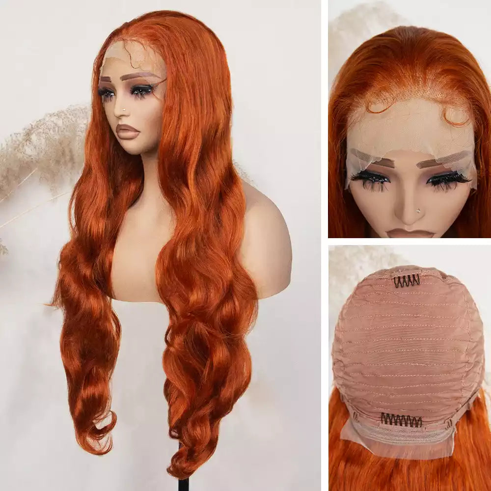 Body Wave  Ginger_Orange 13_6_lace_front_wig 9915 #Ginger