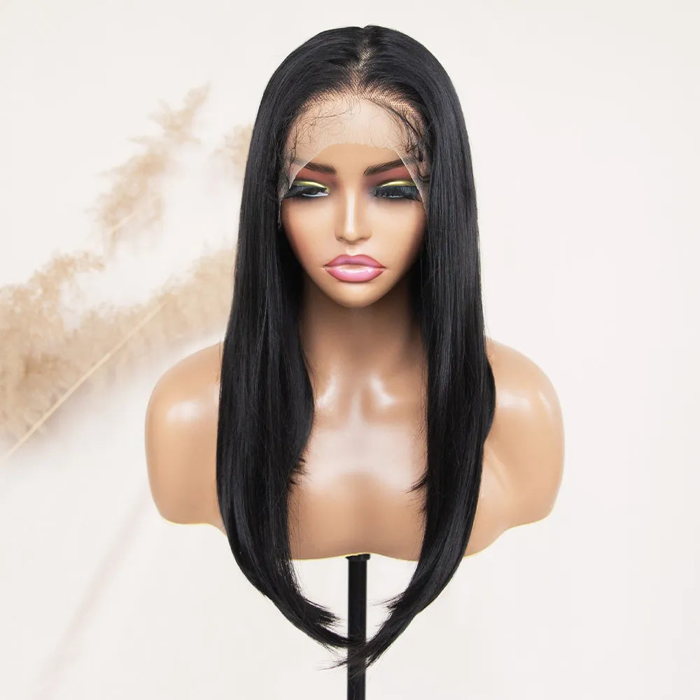 silky straight natural_black 13_6_lace_front_wig_RGF10091-#1B