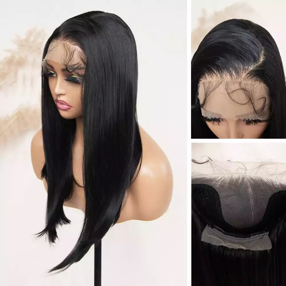 silky straight natural_black 13_6_lace_front_wig_RGF10091-#1B