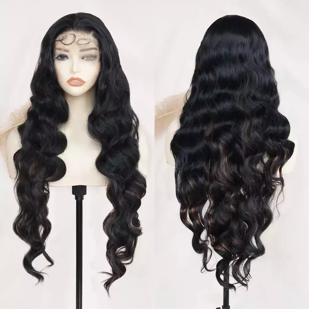 loose wave  Brown Peekaboo Highlights 13_6_lace_front_wig_RGF9601-#F1B/30