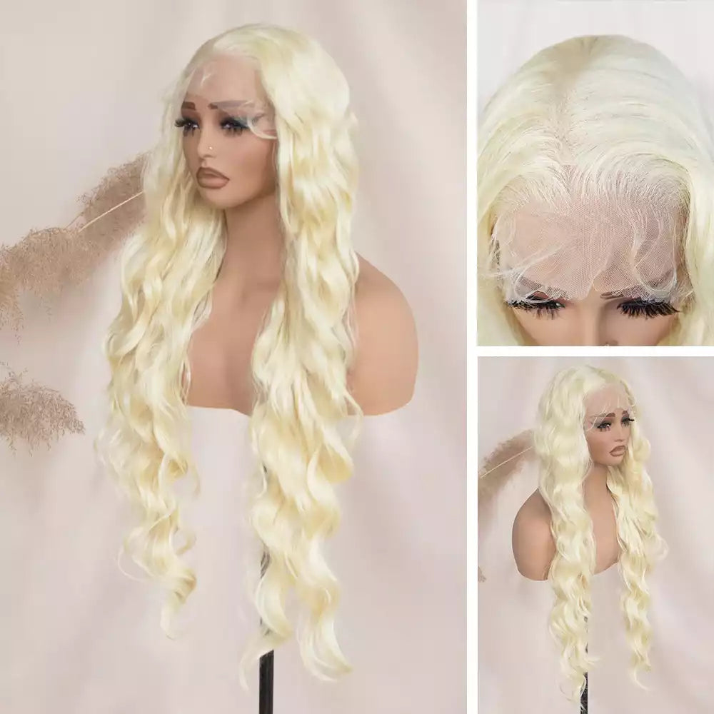 loose wave  Platinum Blonde 13_6_lace_front_wig_RGF9601-#platinum  