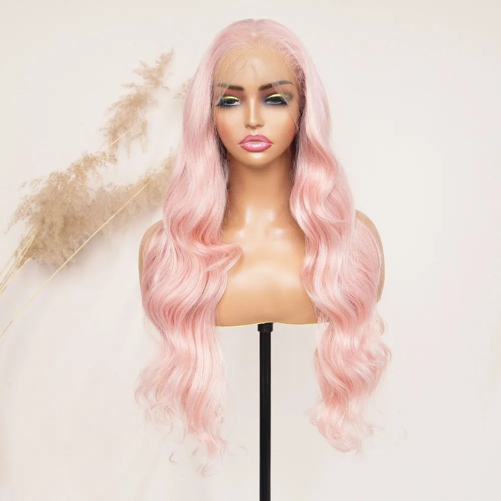 body wave Pastel Pink 13_6_lace_front_wig_RGF9760-#Pastel Pink