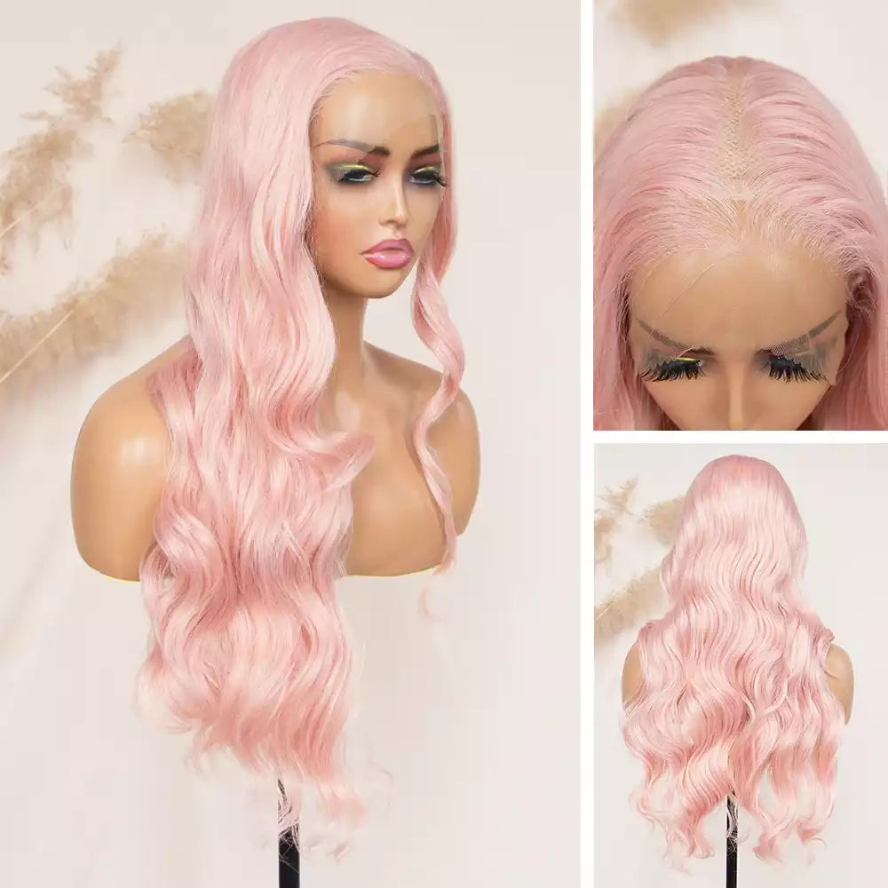 body wave Pastel Pink 13_6_lace_front_wig_RGF9760-#Pastel Pink