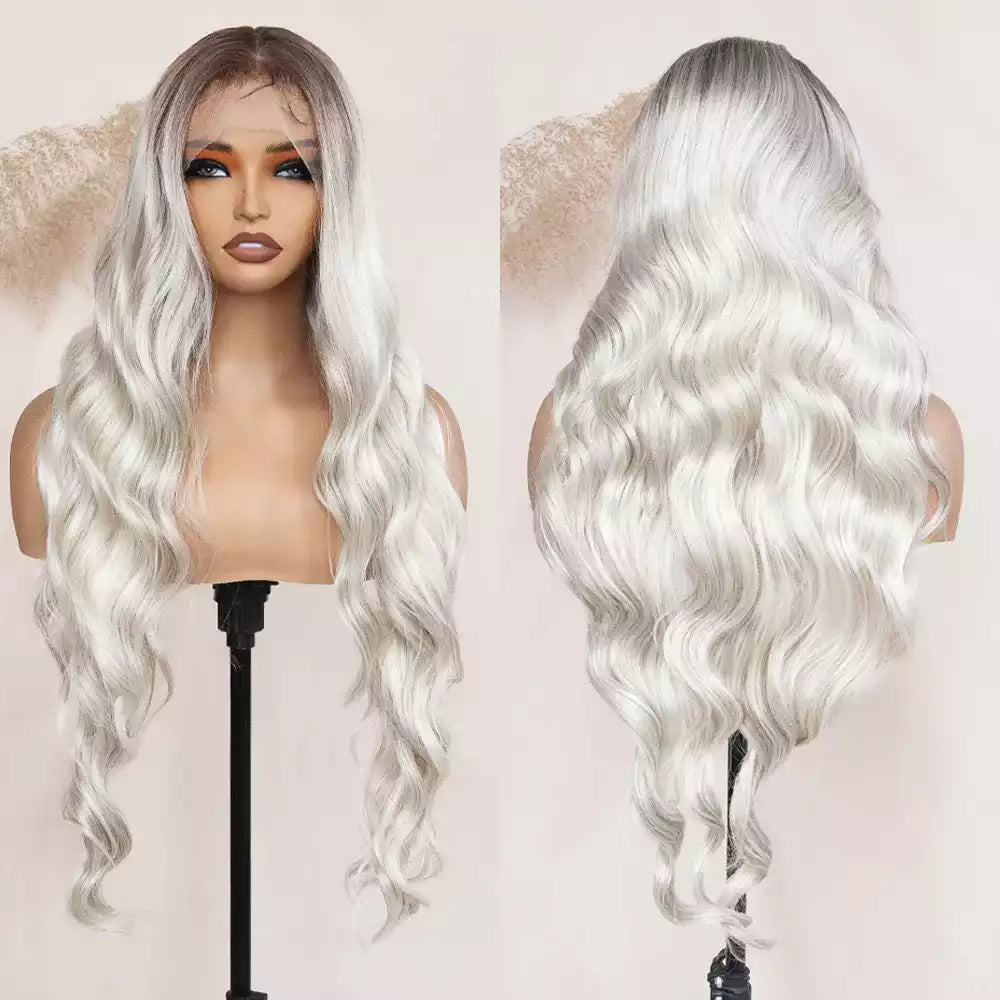 body wave Ombre Platinum 13×6 lace front wig RGF9985-#DR3749