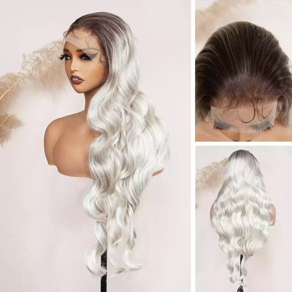 body wave Ombre Platinum 13×6 lace front wig RGF9985-#DR3749