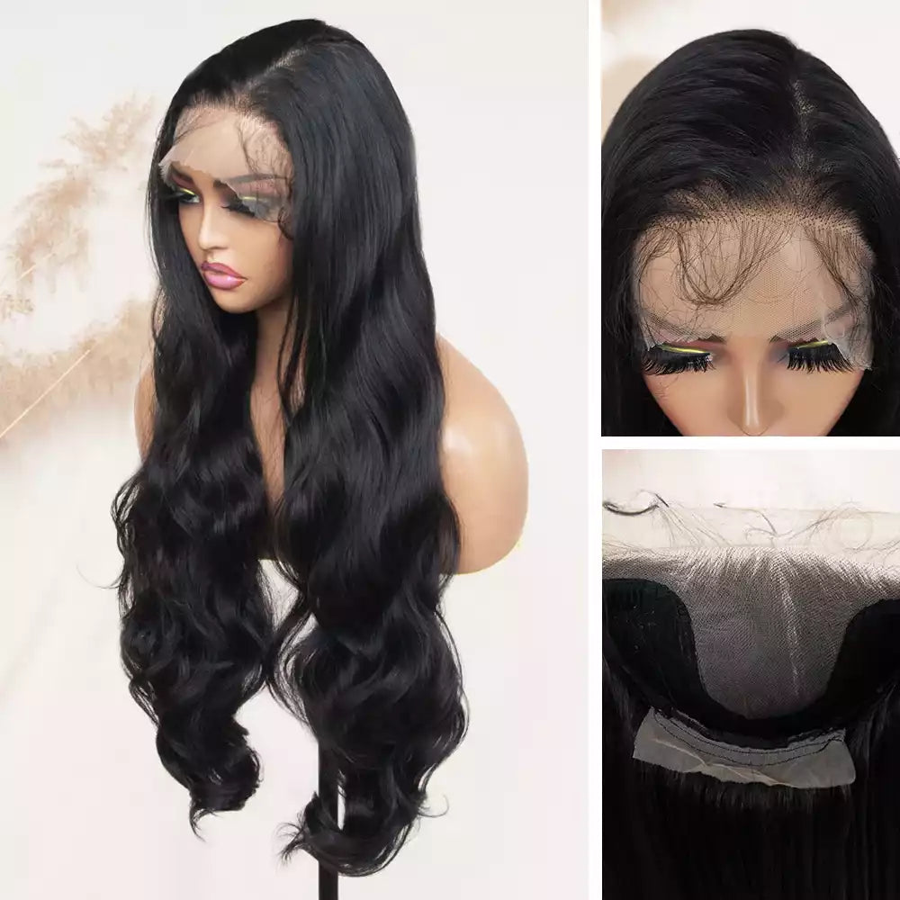 body wave Natural_Black 13×6 lace ftont wig RGF9915-#1B