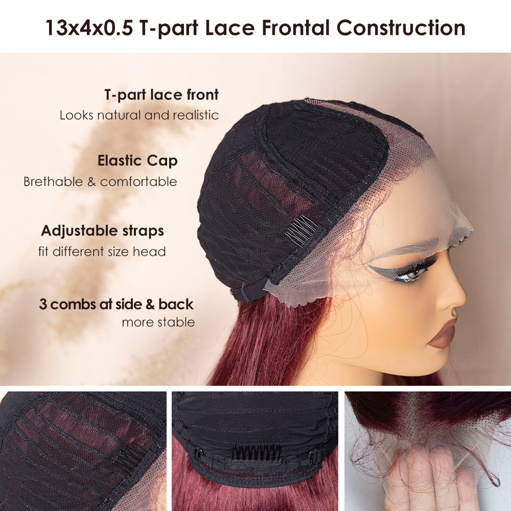 Highlight Burgundy Loose Wave Glueless Synthetic Lace Front Wig