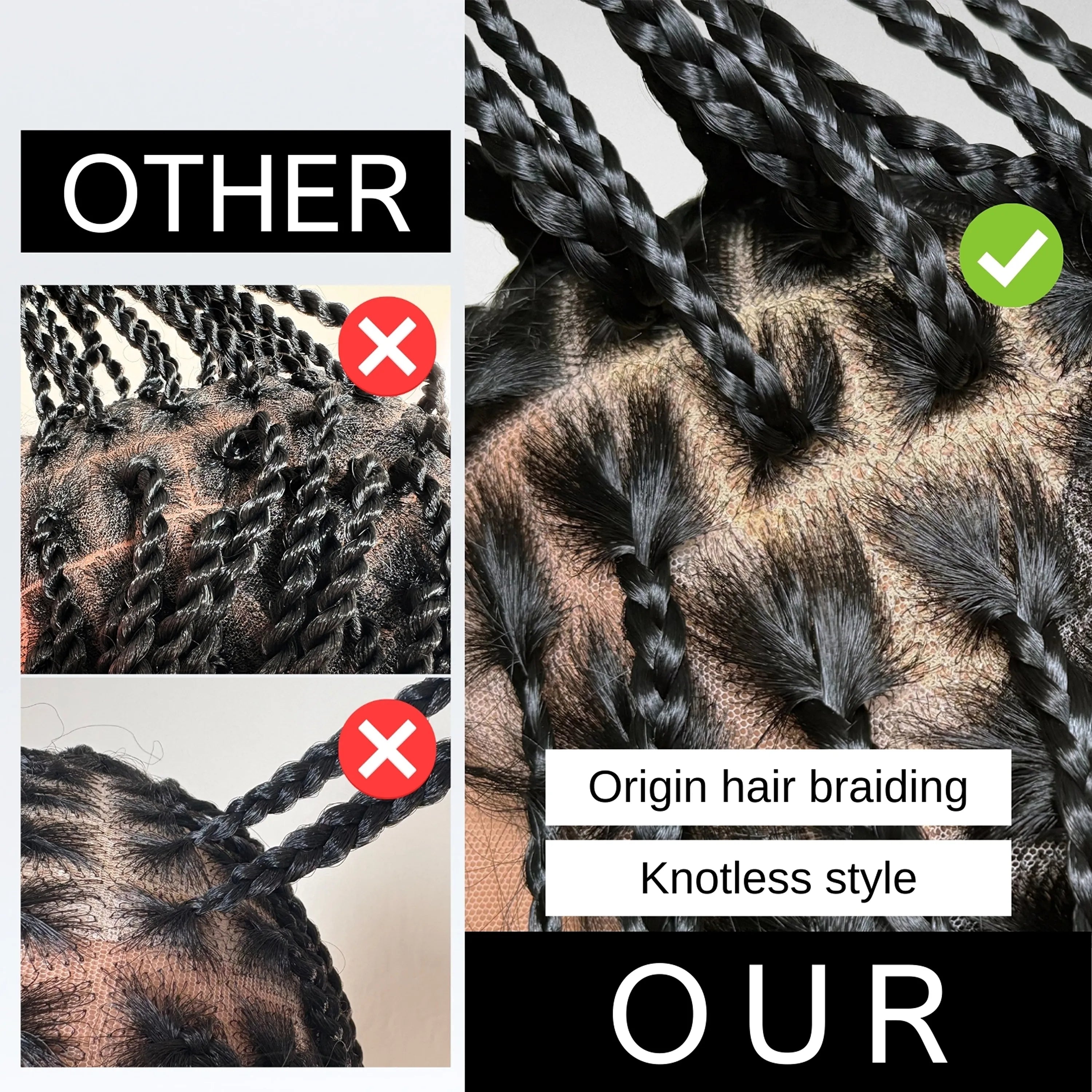 Flash Sale Boho Knotless Box Braids Full Lace Braided Wig