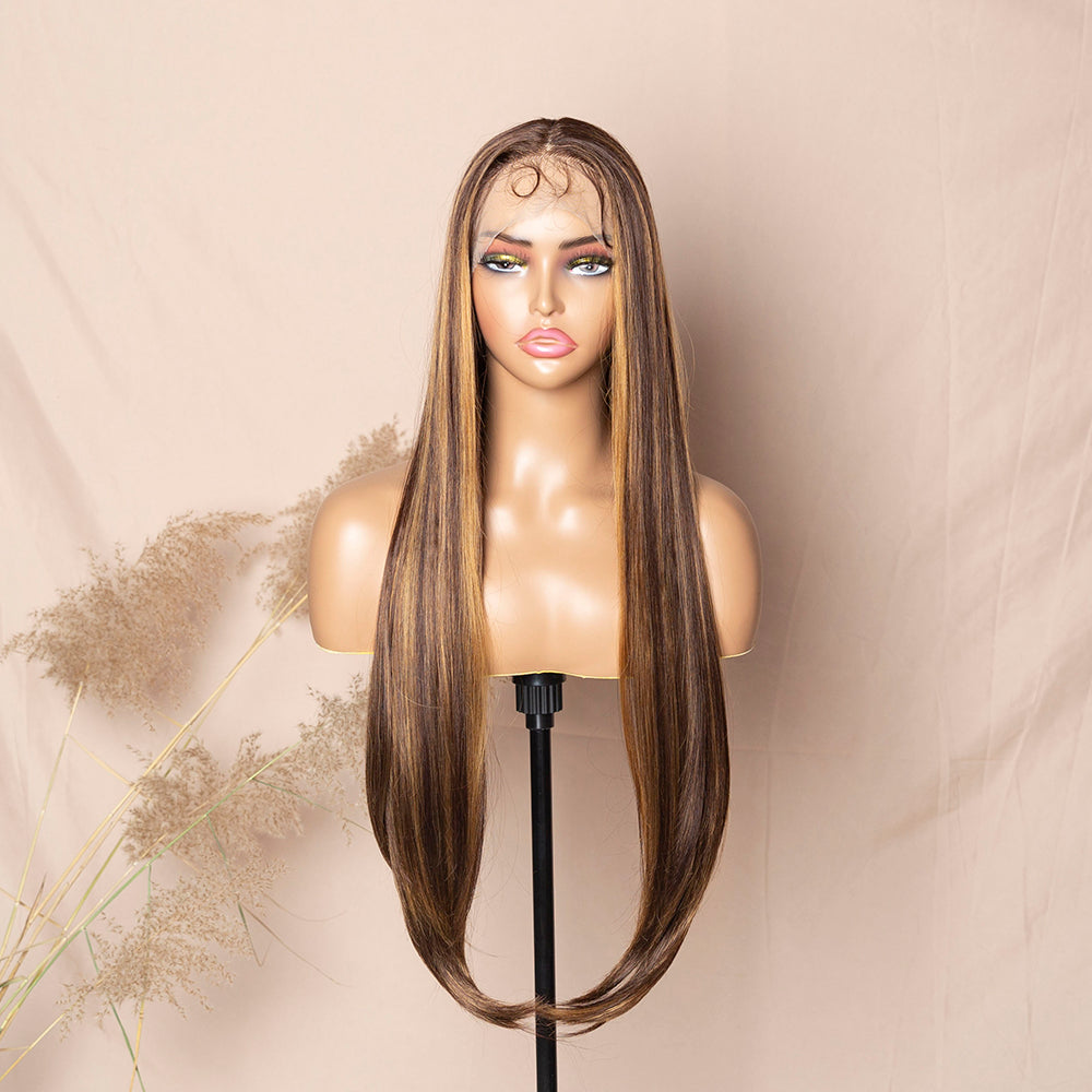 Straight synthetic lace outlet wig