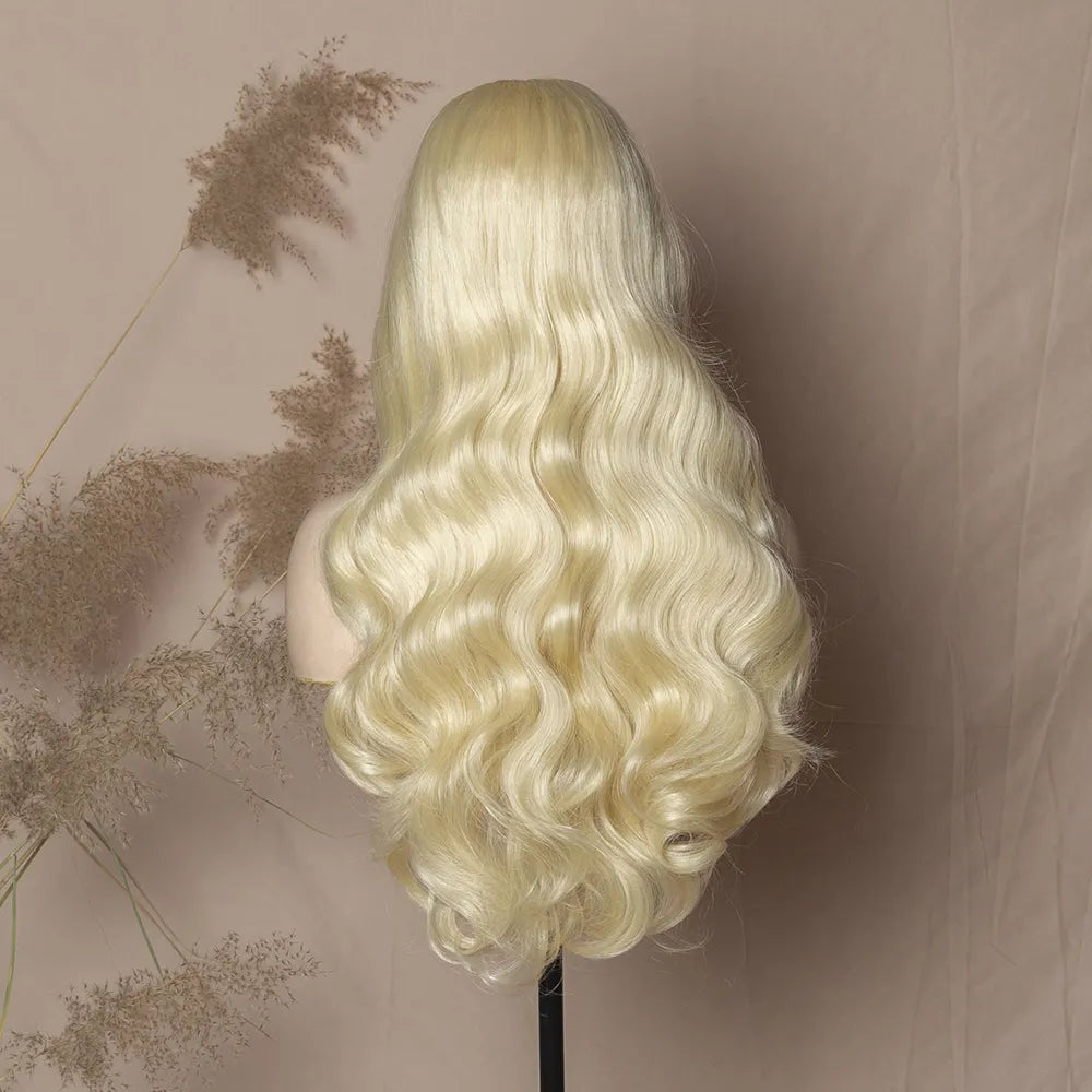 Body Wave Platinum Blonde Lace Front Wig Synthetic Lace Front Wig