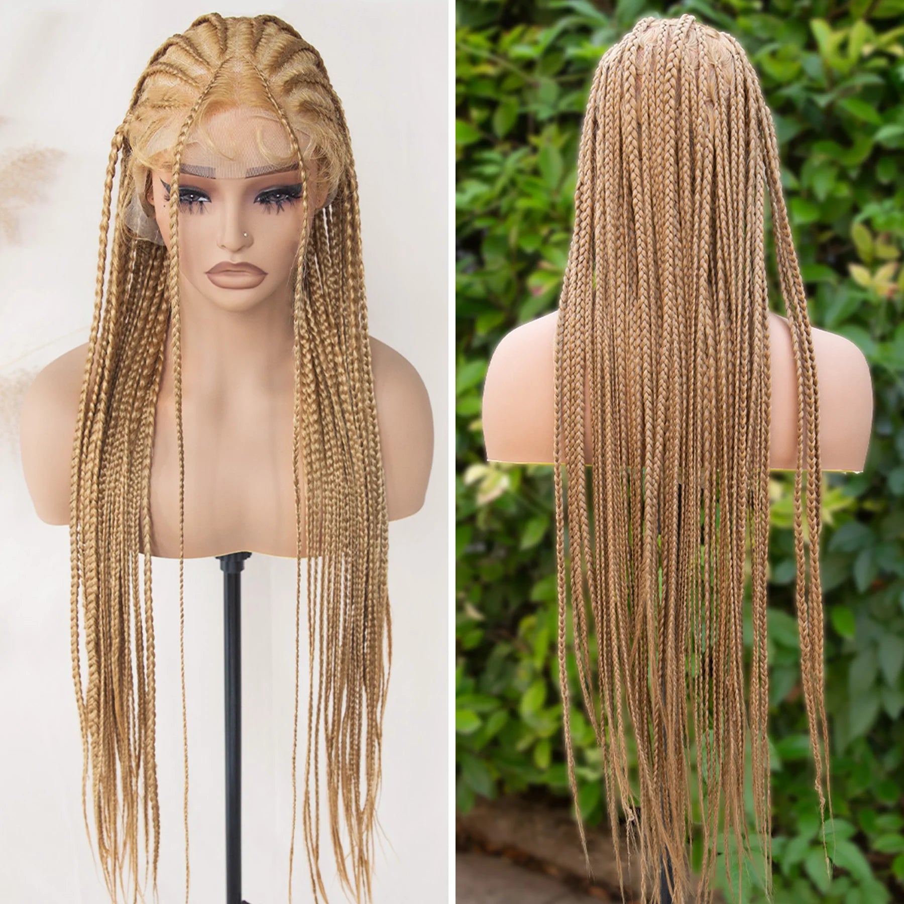 Cornrow Braided Wig With Baby Hair Full Lace Box Braid Wigs For Black Women