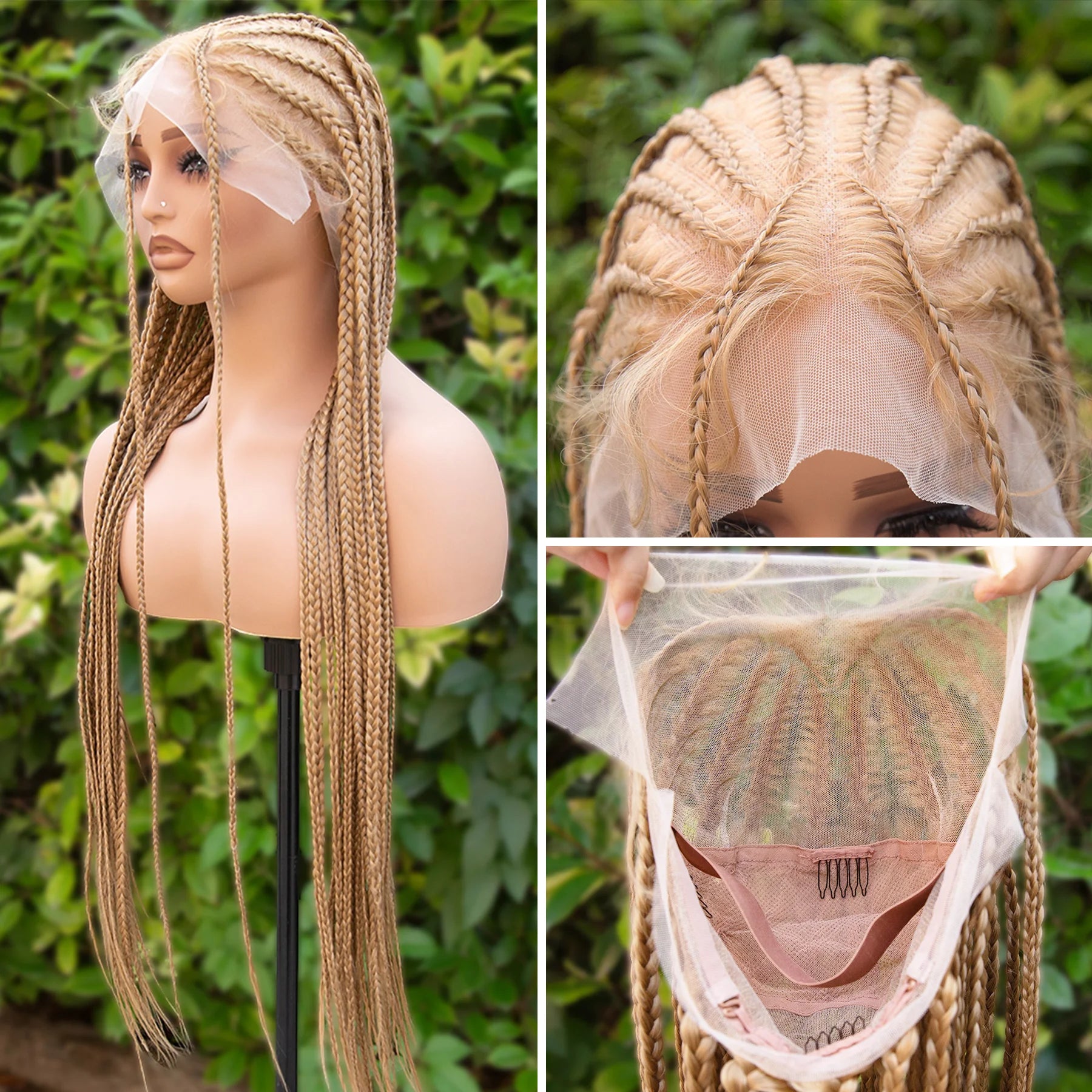 Flash Sale Cornrow Box Braided Wig Platinum Blonde