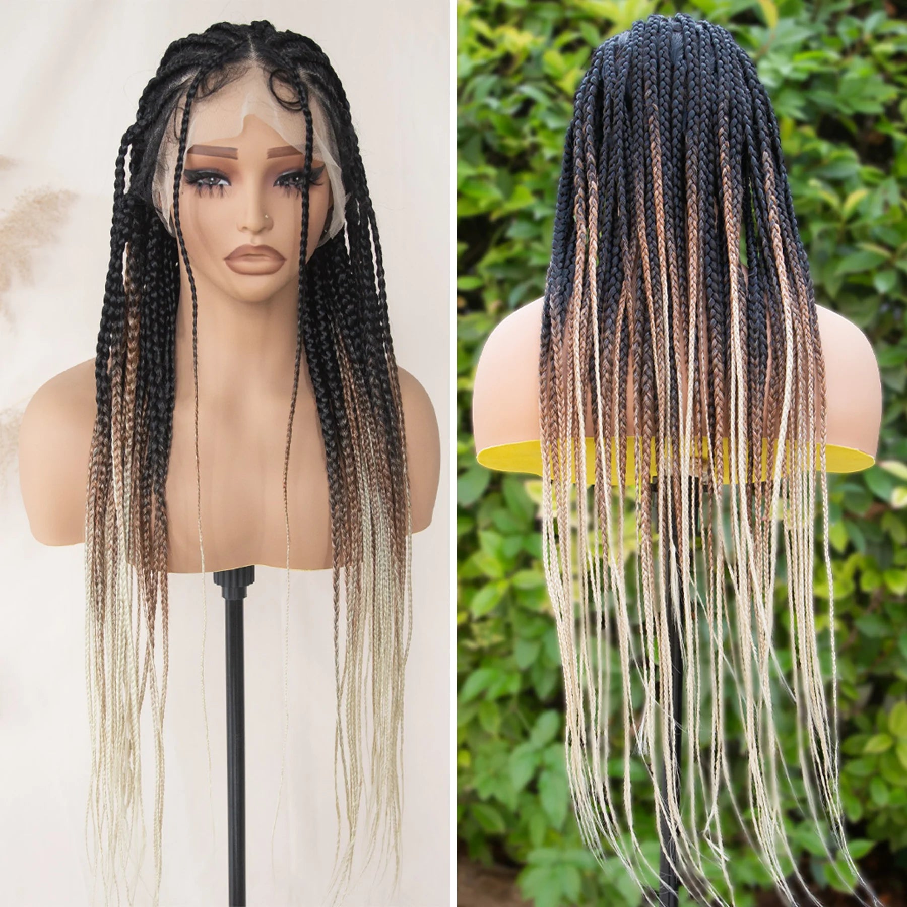 Cornrow Braided Wig With Baby Hair Full Lace Box Braid Wigs For Black Women