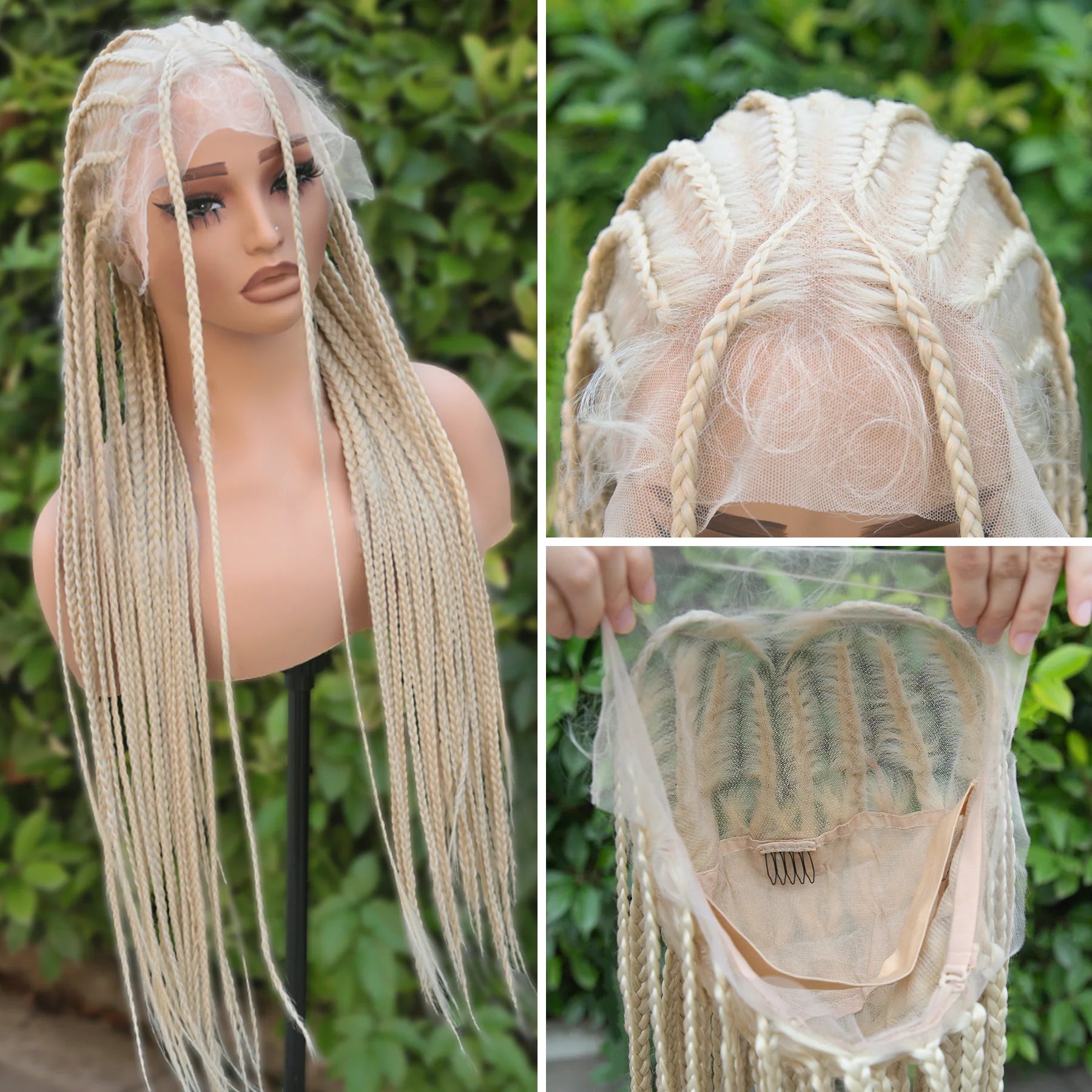 Flash Sale Cornrow Box Braided Wig Platinum Blonde