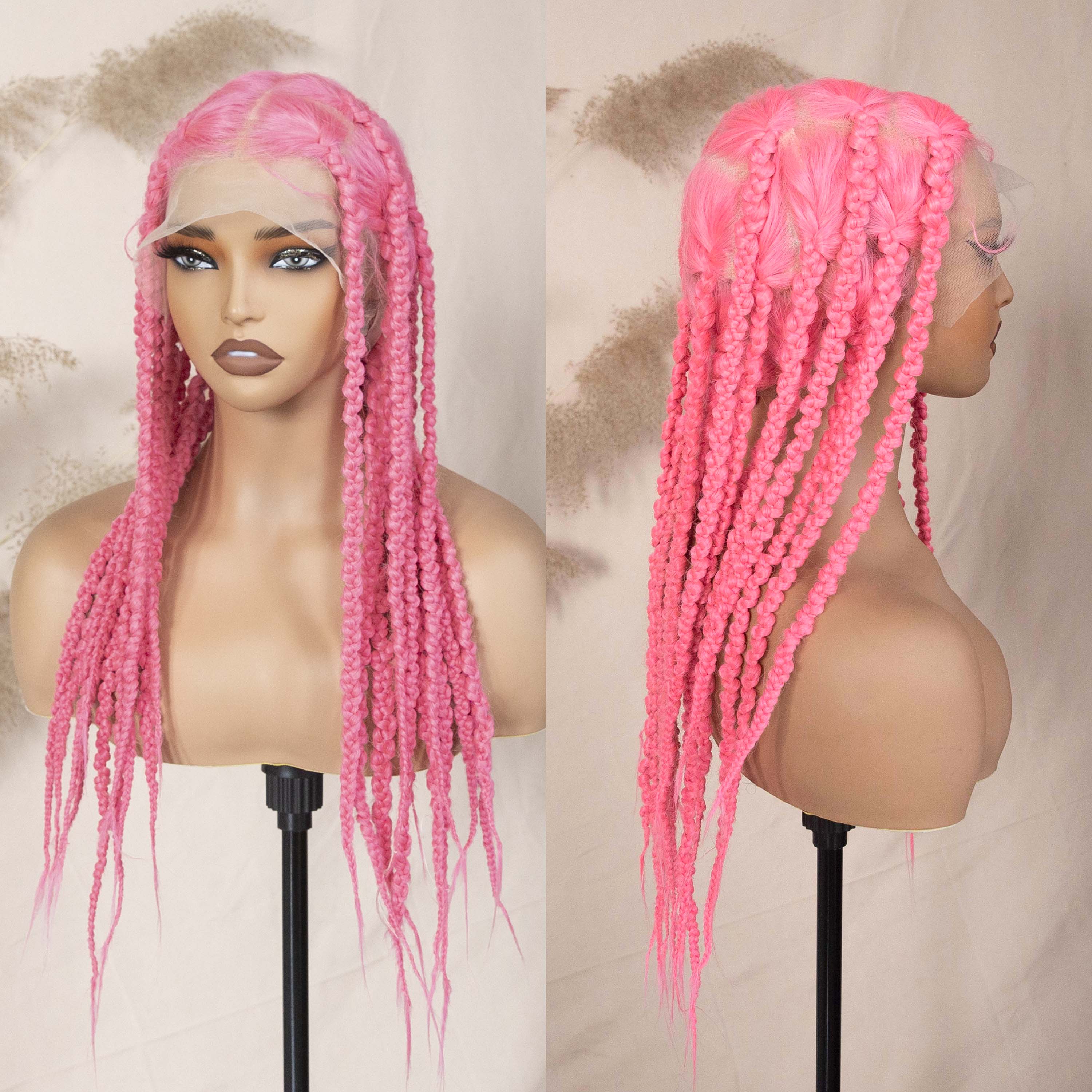 Irregular Braided Full Lace Wig Jumbo Knotless Box Braids For Black Women Synthetic Full Lace Wigs