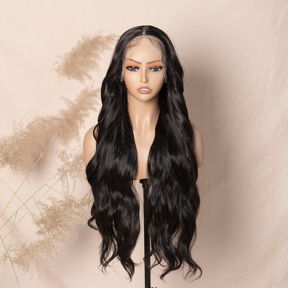 Dark Brown Blowout Loose Wave Hair Synthetic Lace Front Wig