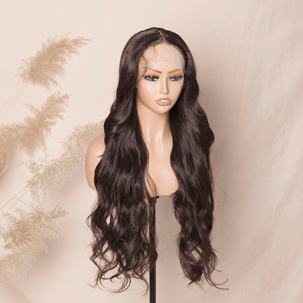 Chocolate Brown Blowout Loose Wave Hair Synthetic Lace Front Wig