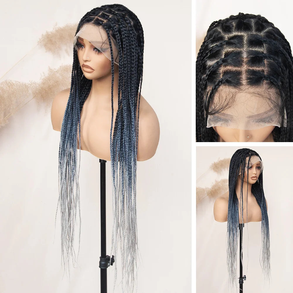 Knotless Box Braid Wigs With Baby Hair Handmade Full Lace Braided Wig for Women