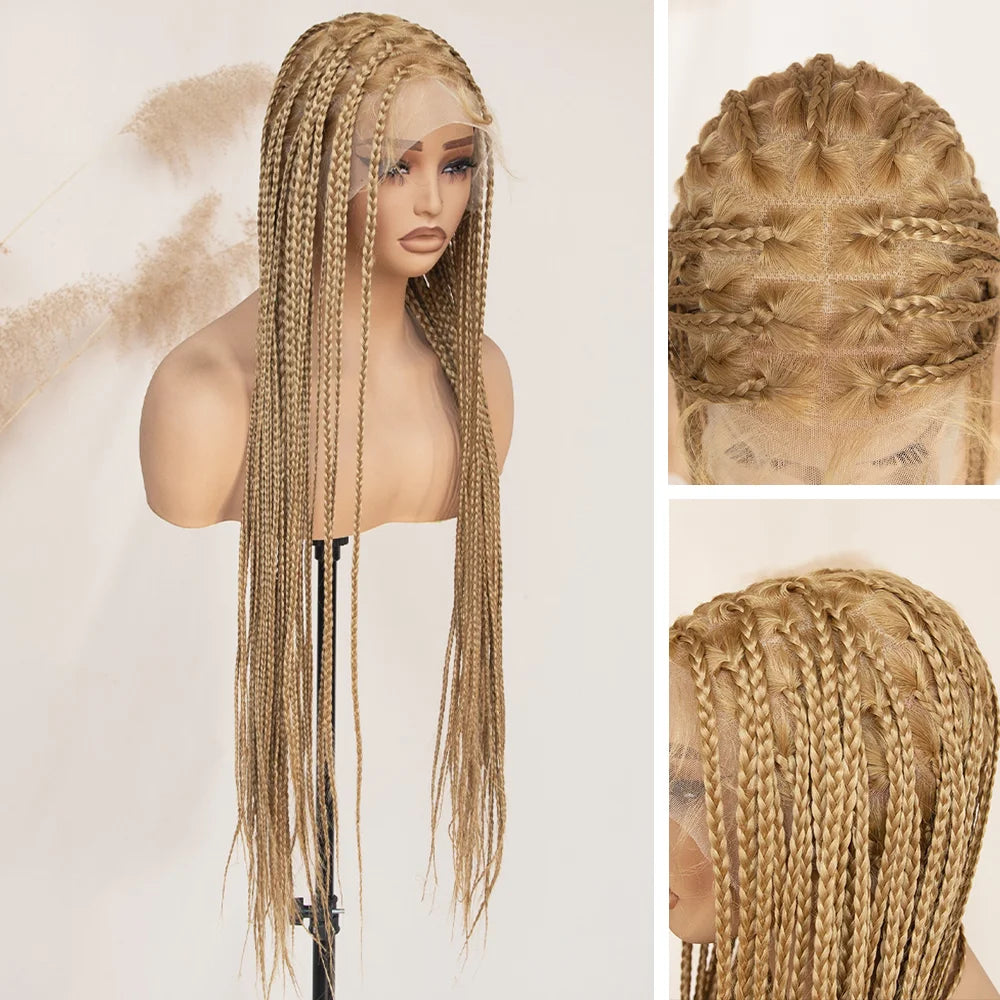 Knotless Box Braid Wigs With Baby Hair Handmade Full Lace Braided Wig for Women